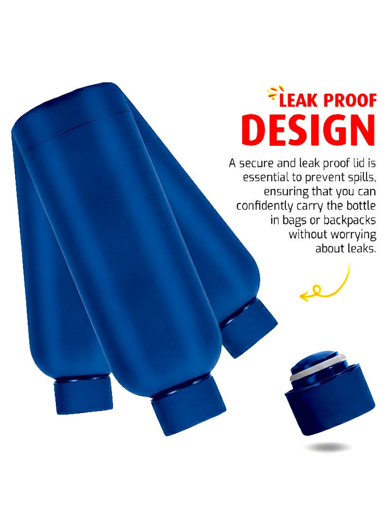 micro speed Stainless Steel Insulated Water Bottle – 500ml - Double Wall Vacuum Flask | Hot & Cold Thermos for Kids, School, Sports & Travel | Leak-Proof, Sweat-Free Design – Deep Blue - Image 5